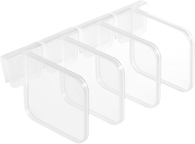 12PCS Adjustable Fridge Divider - Clear Retractable Dividers with Clip for Refrigerator Shelves & Storage, Expandable from 3.1" to 4.7", Fits Freezer Drawers & Cabinets, Space-Saving (Non-retractable)