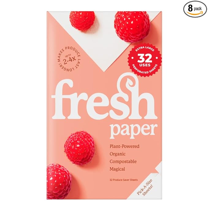 FRESHPAPER Pick-A-Size, Extra-Large, Perforated, 32-Use, Reusable Food Saver Sheets For Produce