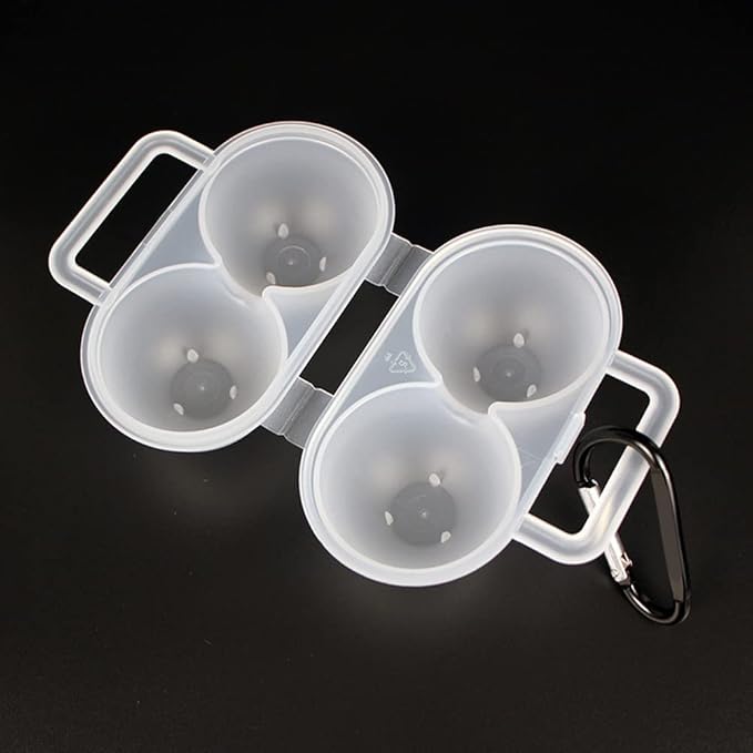 2pcs Eggs Carrier Case, Portable 2 Girds Egg Holder Container with D Buckle, Reusable Plastic Leakproof Shockproof Eggs Box Egg Tray for Kitchen Outdoor Camping Picnic Hiking