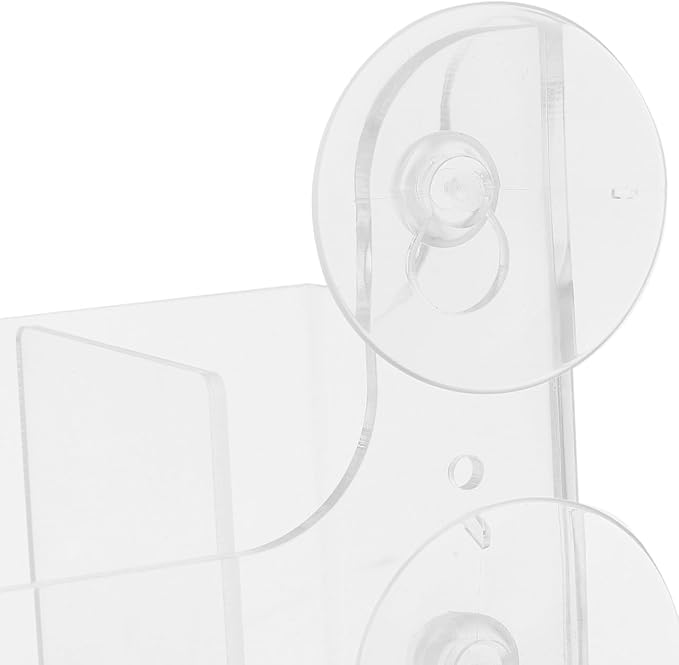 Cabilock Suction Cup Beverage Organizer Rack for Fridge Clear Acrylic Kitchen Storage with 4 Compartments Multipurpose Drink and Spice Bottle Holder 8.07X4.33X2.91 Inch