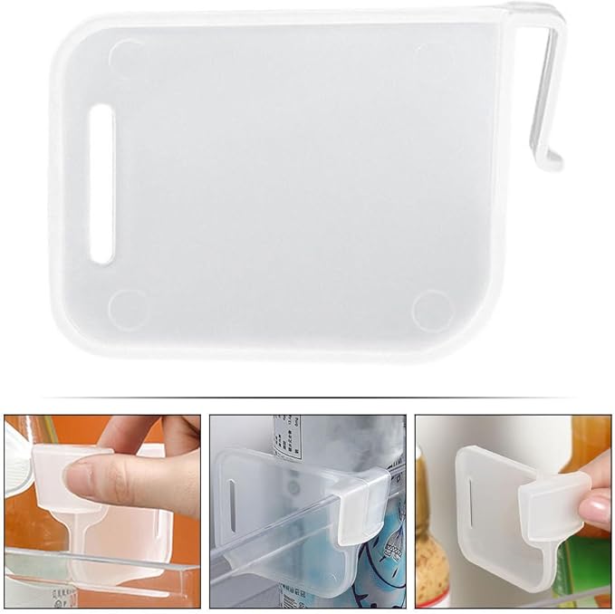 BESTOYARD 12Pcs Adjustable Fridge Side Door Dividers Multi-Function Refrigerator Shelf Clips for Space-Saving Organization Easy Installation Compact 2.55X1.96X0.9 Inch Fridge Separator