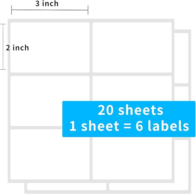 Yeachlaing 2×3 Inch Removable Blank Freezer Labels,Water/Oil/Tear Resistant/Ink Won't Smudge No Residue (120pcs,1 Bag)