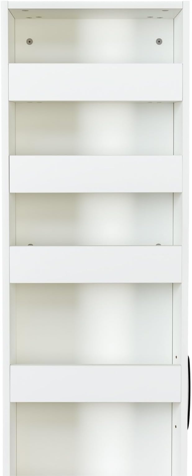 KEIKI 7 Tier Pull-Out Kitchen Pantry Storage Cabinet, Multi-Tier Single-Sided Open Shelf, Spice Rack Next to Fridge, Wood Hutch Food Pantries Cupboard for, Dining Room, Narrow Spaces