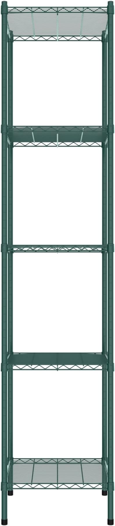 Commercial NSF Listed Green Epoxy Stationary Wire Shelving Kit 21" x 24" x 96", with 5 Shelves Perfect for Warehouse, Walk-in Refrigerator, Freezer, Grocery Store, Restaurant, Dishroom