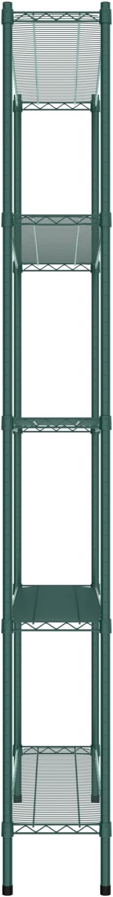 Commercial NSF Listed Green Epoxy Stationary Wire Shelving Kit 12" x 48" x 96", with 5 Shelves Perfect for Warehouse, Walk-in Refrigerator, Freezer, Grocery Store, Restaurant, Dishroom