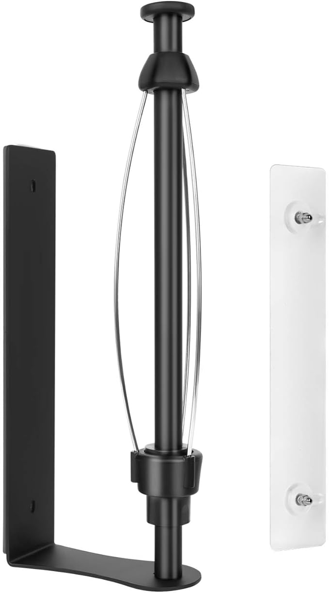 Magnetic Paper Towel Holder with Adjustable Damping, One Hand Tear, Smooth Tension Control, Strong Magnet & Self Adhesive Wall Mount, No Drilling for Kitchen, Fridge, RV, Garage, Grill (Black)
