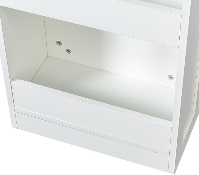 7 Tier Slim Rolling Storage Cart - Kitchen & Pantry Organizer, Narrow Storage Cabinet with Handle & Wheels, Spice Pull-Out Rack Next to Fridge Storage Shelf (White A-7 Tier Shelf Unit)
