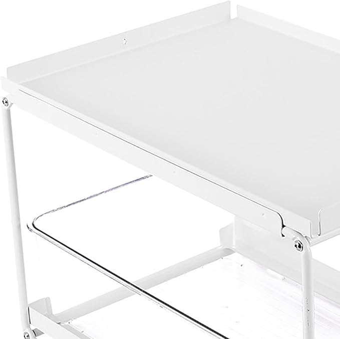 Kitchen Cabinet Organizer, Layered Rack Under Sink Organizer, Carbon Steel Multifunctional Storage Rack with Expandable Design for Condiments Utensils, Space Saving Ki