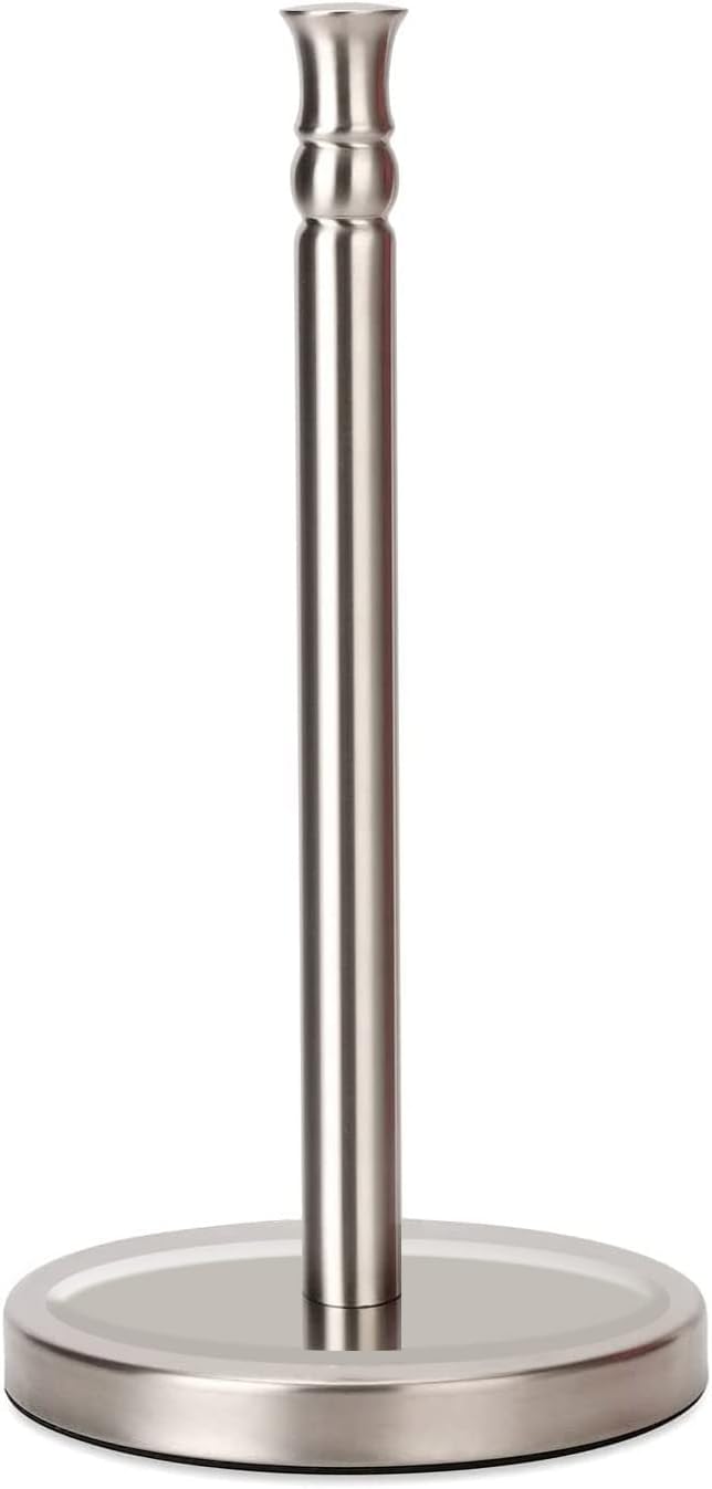 Paper Towel Holder Countertop, One-Handed Ripping Paper Towel Roll Holder Freestanding, Heavy Base Rust-Proof, One Hand Pull and Tear, NOT Tip Over