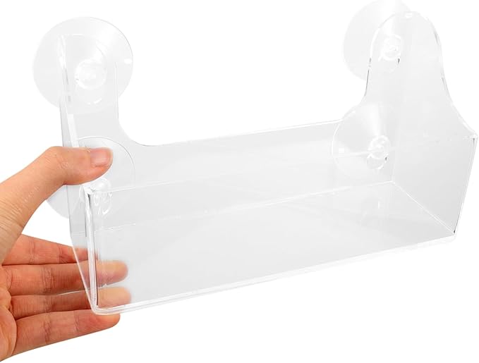 Refrigerator Replacement Shelf - Clear Acrylic Suction Cup Beverage Rack, 8X4.5X2.7in, Holds 8 Cans, 15 lb Suction, No-Drill Install, Transparent Fridge Organizer for Beverages, Condiments