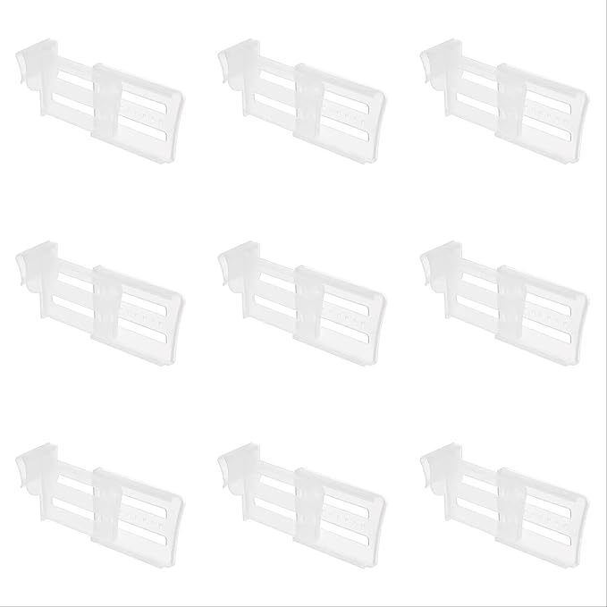 12PCS Adjustable Fridge Divider - Clear Retractable Dividers with Clip for Refrigerator Shelves & Storage, Expandable from 3.1" to 4.7", Fits Freezer Drawers & Cabinets, Space-Saving (Retractable)