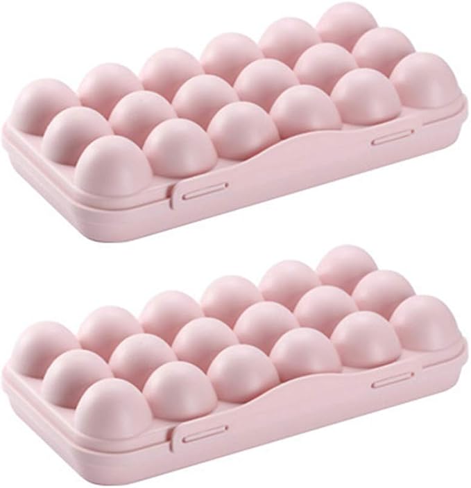 Cabilock Stackable Egg Holder Container with Lid for Refrigerator 36 Egg Capacity Plastic Storage Box Kitchen Organizer for Home and Travel