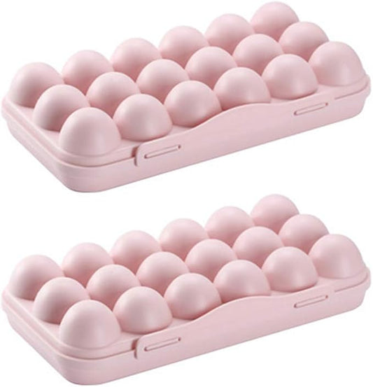 Cabilock Stackable Egg Holder Container with Lid for Refrigerator 36 Egg Capacity Plastic Storage Box Kitchen Organizer for Home and Travel