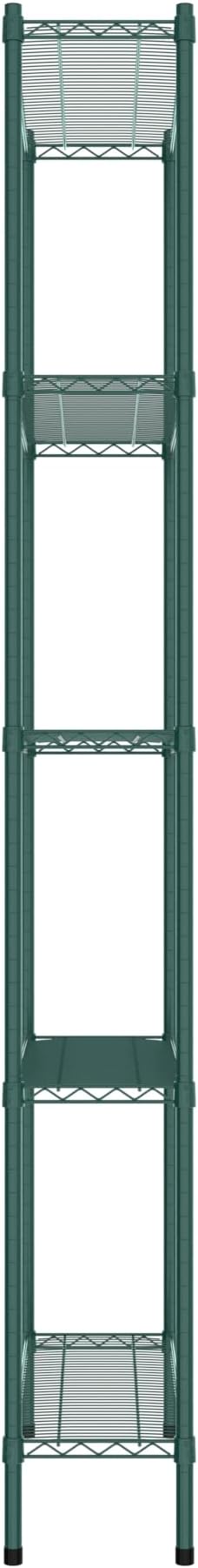 Commercial NSF Listed Green Epoxy Stationary Wire Shelving Kit 12" x 36" x 96", with 5 Shelves Perfect for Warehouse, Walk-in Refrigerator, Freezer, Grocery Store, Restaurant, Dishroom
