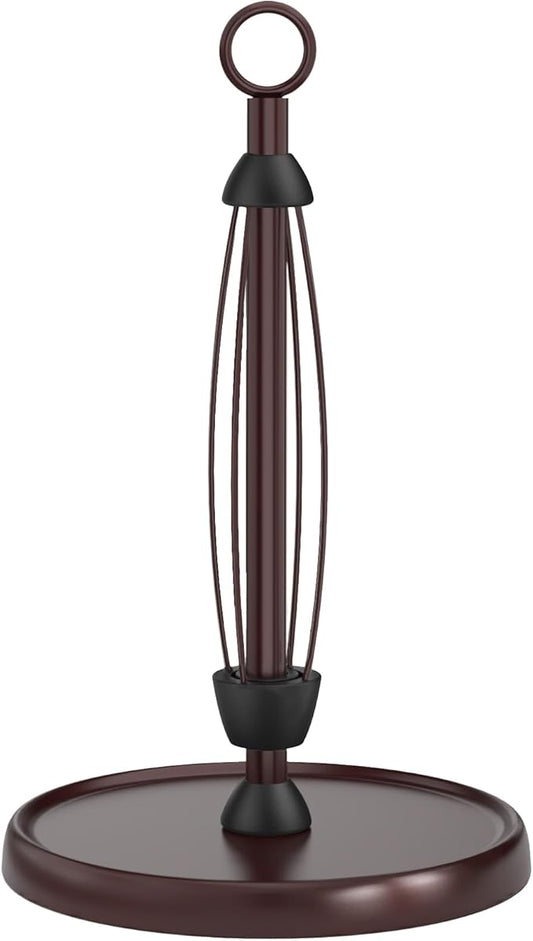 Oil Rubbed Bronze Paper Towel Holder Countertop, Bronze Kitchen Accessories Decor, Stainless Steel, Weighted Base, One Hand Tear Paper Towel Stand with Ratchet System for Kitchen Farmhouse Essentials