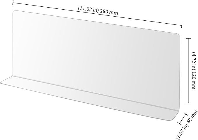 KEILEOHO 12-Pack Shelf Dividers Closet Organization, Clear Closet Shelf Dividers, Acrylic Bag Storage Organizer for Closet, Purse, Clothes, Sweater
