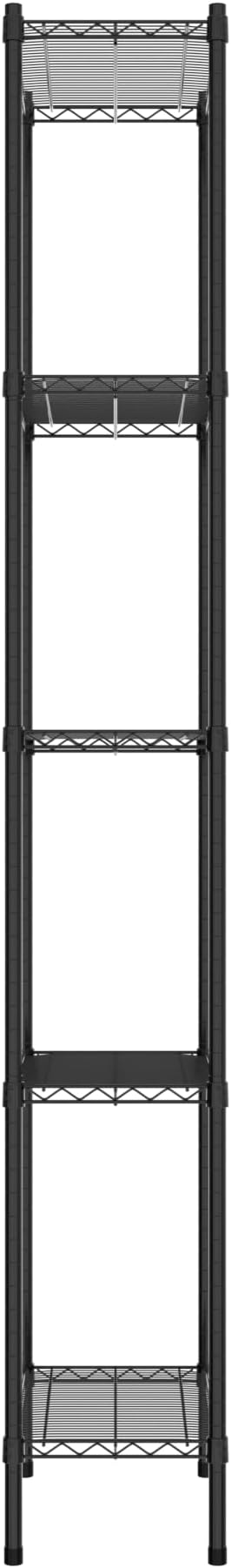Commercial NSF Listed Black Epoxy Stationary Wire Shelving Kit 14" x 24" x 96", with 5 Shelves Perfect for Warehouse, Walk-in Refrigerator, Freezer, Grocery Store, Restaurant, Dishroom