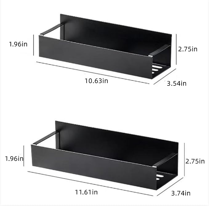 Punch Free Magnetic Storage Rack Organize Space-Saving Kitchen Organizer, Magnetic Storage Rack for Refrigerator, Metal Magnetic Spice Storage Rack Organizer with Hooks (Large)