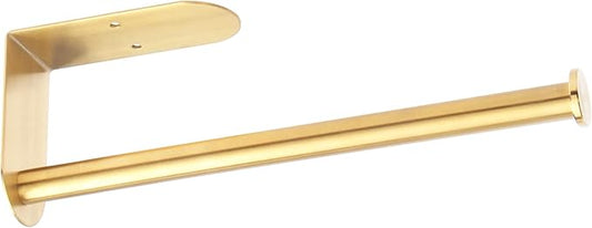 Gold Paper Towel Holder, OBODING, Self Adhesive or Drilling, Under Cabinet Paper Towel Holder Wall Mount, 304 Stainless Steel Kitchen Towel Holders for Kitchen, Cabinet, Bathroom (1 Pack, Gold)