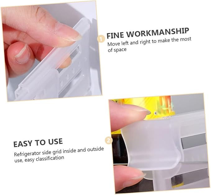 8pcs Refrigerator Side Door Dividers Fridge Organizers Telescopic Bins