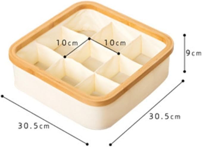 Drawer Organizer Storage Box Cotton Linen Fabric Container for Wardrobe Closet Organization Home Storage Solution Foldable Box for Clothes Underwear Pants(2)
