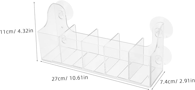 Cabilock Suction Cup Fridge Organizer with Adjustable Dividers 5-Compartment Drink Holder Shelf for Refrigerator Door Storage Space-Saving Kitchen Beverage Rack