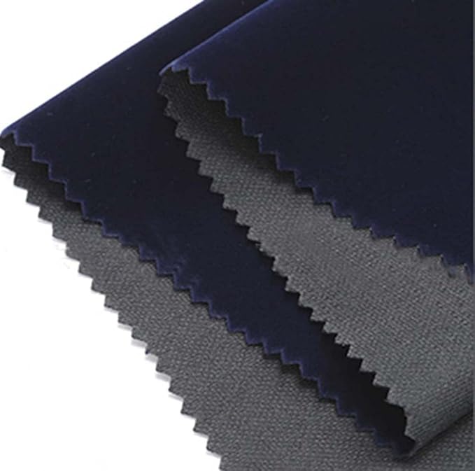 Self Adhesive Velvet Flocking Liner for Jewelry Drawer Art Crafts DIY Project Velvet Fabric Peel and Stick Drawer Velvet Liner 17.7" x 78.7" (Dark Blue)