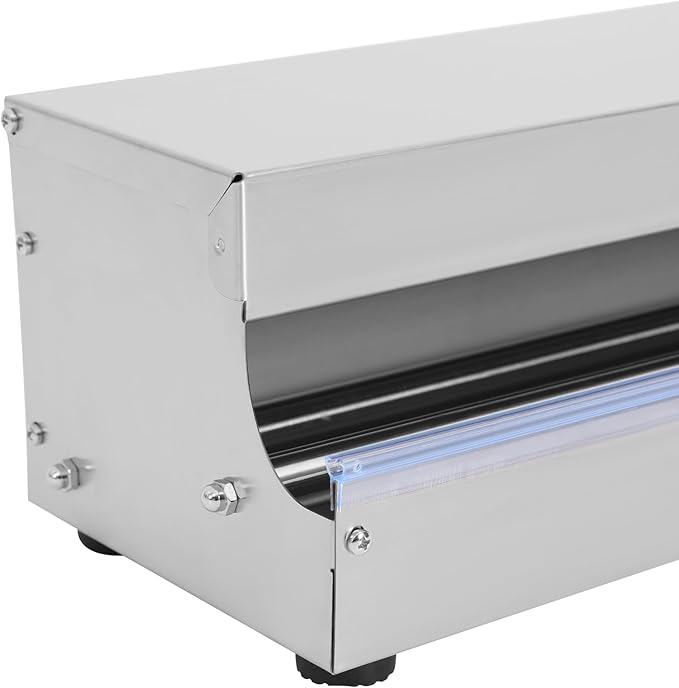 10-18in Stainless Steel Cling Film Dispenser with Cutter, K10 Pro Food Wrap Machine | Safe One-Hand Slide Cutter for Kitchen Supermarket Restaurant
