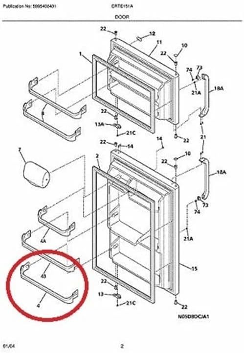 240535101 White Bottom Door Rack - for Frigidaire Refrigerator Door shelves - Fridge door condiments beverages organizer - Refrigerator door bin replacement - Fridge plastic shelves bin - W 21-1/2 in