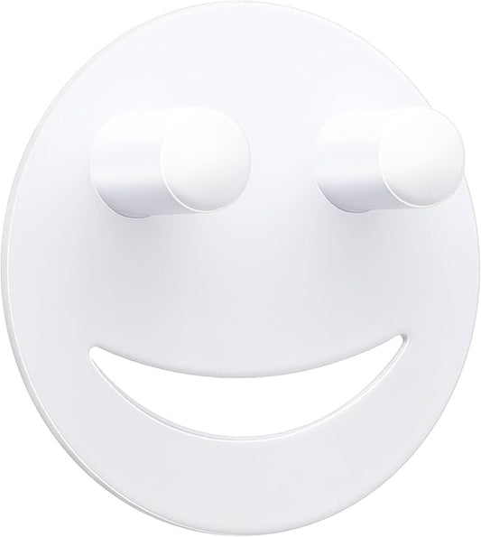 Stainless Steel Smiley Face Sponge Holder, Silver Sink Caddy Organizer Storage with Suction Cup for Kitchen, Kitchen Accessories Decor Scrubber-White