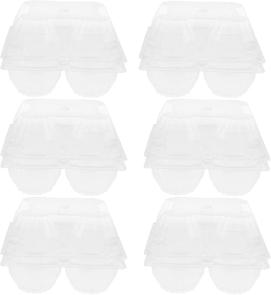 Clear Goose Egg Carton 2-Count Pvc Egg Packaging Box 5.7X5.7X3.74 Inches Lightweight Holder for Fridge Storage Transport and Display