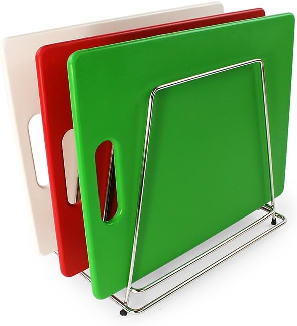 Commercial Cutting Board Rack, Fits 1" Thick Baking Pans and Sheets for Organizer - NSF Stainless Steel, Holds 6 Boards