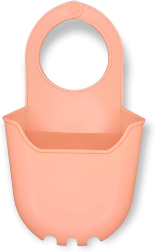 Handy Housewares Hanging Silicone Sink Caddy - for Kitchen or Bath, Hangs from Faucet, Helps Dry Sponges, Loofahs, Razors, Soap (3 Pack, Pastel Pink)