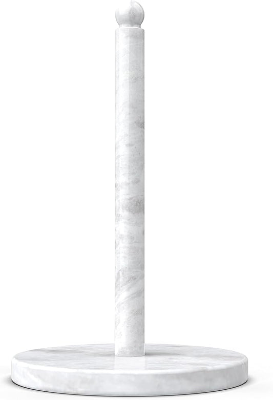 Koville African Natural Marble Paper Towel Holder Countertop, Genuine Stone Paper Towel Holder Stand for Kitchen Storage, for Standard or Jumbo-Sized Rolls(Namib Fantasy)