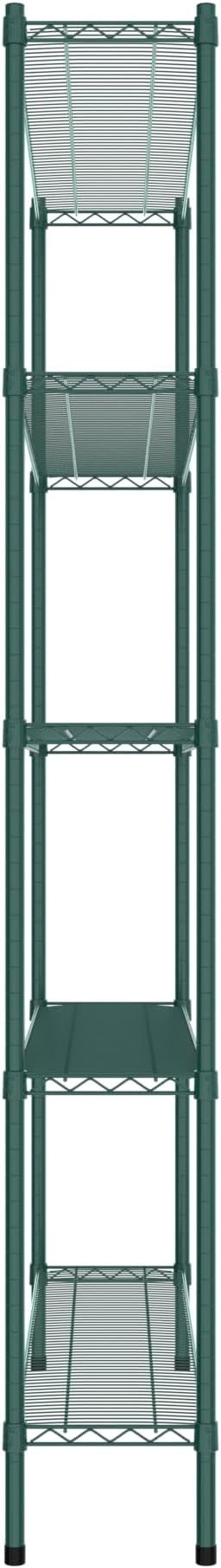 Commercial NSF Listed Green Epoxy Stationary Wire Shelving Kit 12" x 54" x 86", with 5 Shelves Perfect for Warehouse, Walk-in Refrigerator, Freezer, Grocery Store, Restaurant, Dishroom