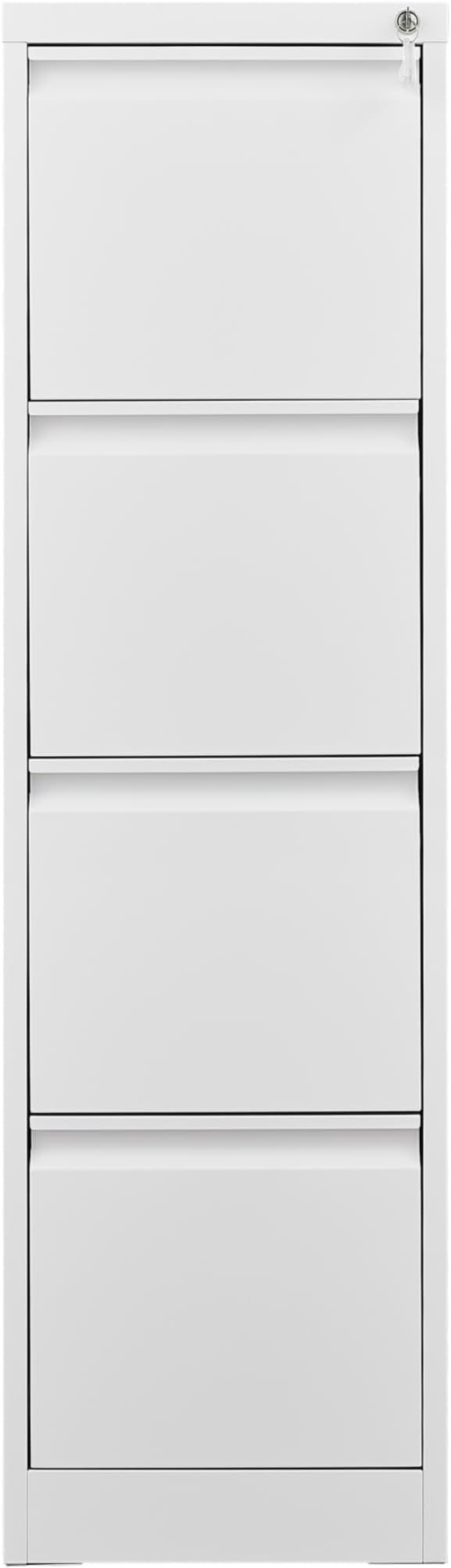 4 Drawer File Cabinet with Lock, Vertical Filing Cabinet for Home Office Garage, Metal Lockers Steel Lockable Drawer Storage Organizer for Letter Size/a4/Legal Files White