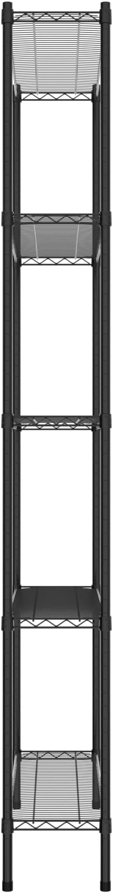Commercial NSF Listed Black Epoxy Stationary Wire Shelving Kit 12" x 42" x 96", with 5 Shelves Perfect for Warehouse, Walk-in Refrigerator, Freezer, Grocery Store, Restaurant, Dishroom