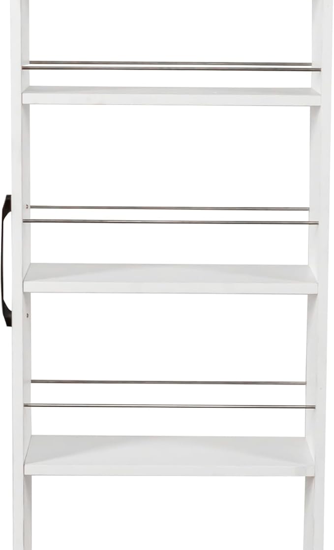 7 Tier Slim Rolling Storage Cart - Kitchen & Pantry Organizer, Narrow Storage Cabinet with Handle & Wheels, Spice Pull-Out Rack Next to Fridge Storage Shelf (White B-7 Tier Shelf Unit)