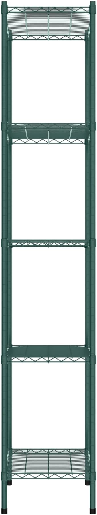 Commercial NSF Listed Green Epoxy Stationary Wire Shelving Kit 18" x 24" x 96", with 5 Shelves Perfect for Warehouse, Walk-in Refrigerator, Freezer, Grocery Store, Restaurant, Dishroom
