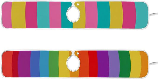 2 PCS Kitchen Sink Splash Guard 30 Inch Faucet Mat for Kitchen Sink Bathroom Sink Faucet Absorbing Drip Drain Mat Pad Microfiber Soft Washable Colorful Stripes