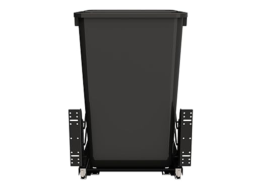 Rev-A-Shelf Double Pullout Trash Can for Under Kitchen Cabinets 50 Qt. 12.5 Gallon w/Soft-Close Slides for 21” Base Cabinets Black, 53WC-2150SCDM-218