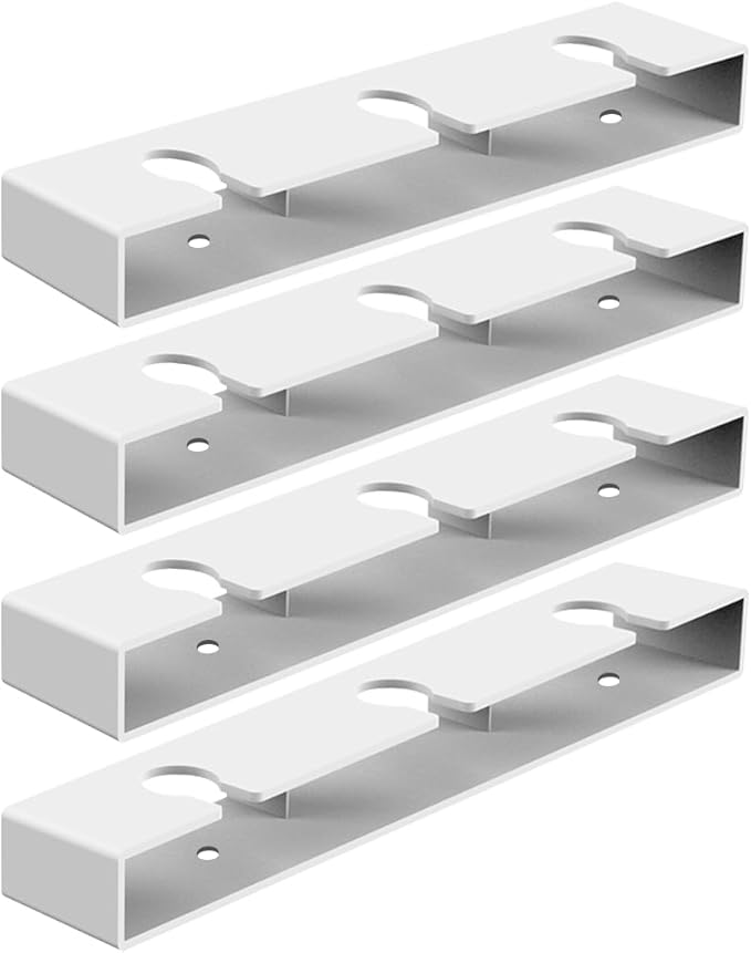 4 Pack Wine Glass Holder，Stemware Rack Plastic Punch-free Hanging Under Cabinet for Kitchen and Restaurant(White)