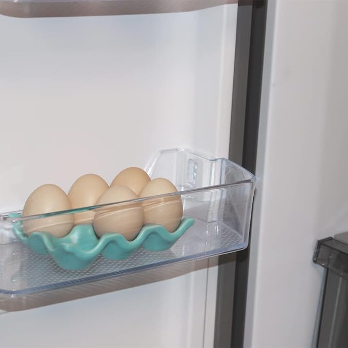Ceramic Egg Holder Egg Tray Porcelain Fresh Egg Holder for Fridge Countertop Kitchen Storage Half Dozen 6 Cups