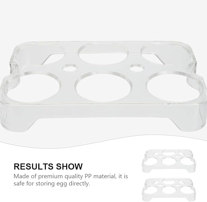 EPIGEIST 2Pcs Refrigerator Egg Tray Storage Container 6-Compartment Egg Holder Box for Fridge Organization and Travel Carrier