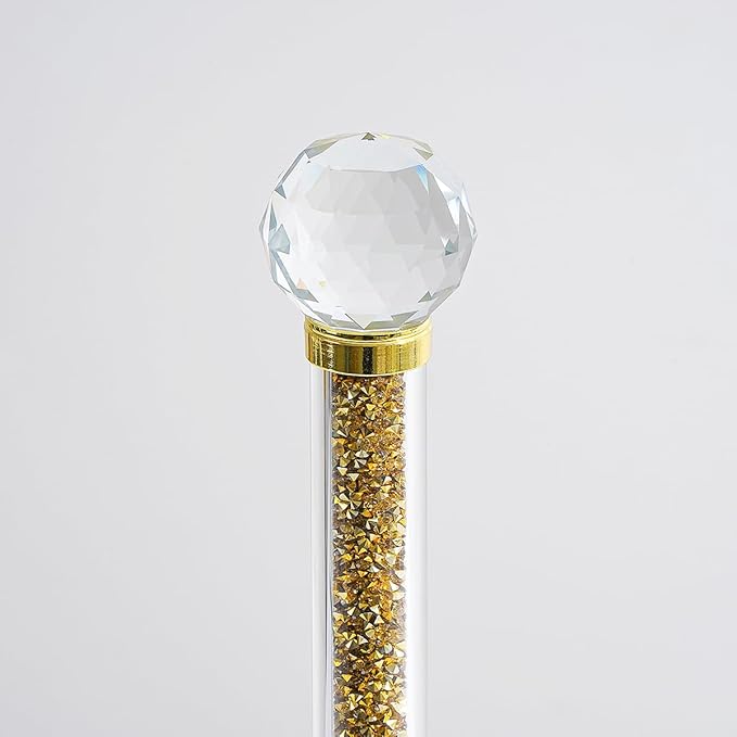 Hochance Gold Crystal Standing Paper Towel Roll Holder Countertop Weighted Rack,Glam Cute Bling Rhinestone Jeweled Diamonds Modern Decoration Christmas Housewarming Gifts for Kitchen Home Bar