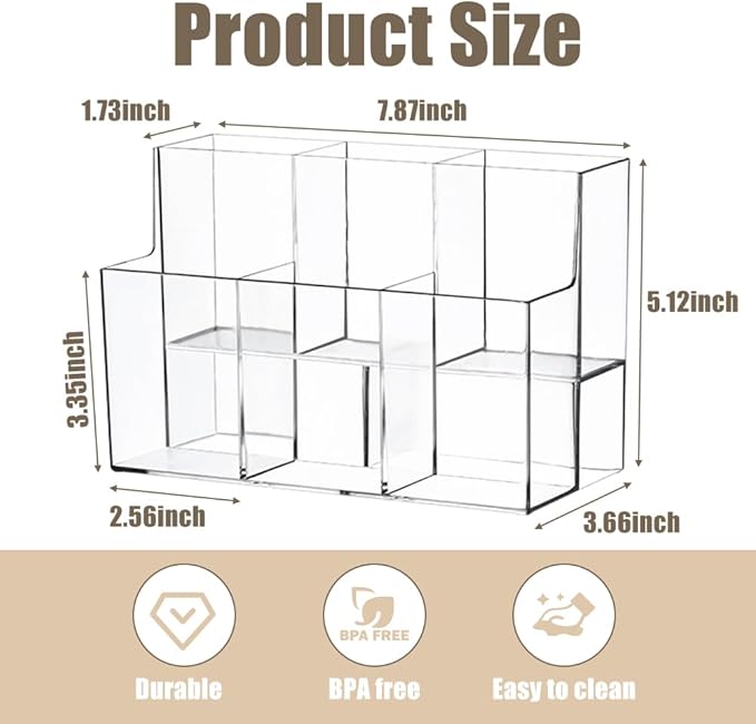 2-Tier Acrylic Drink Packet Organizer for Water Flavor & Hydration Powdered Mixes, Pantry Cabinet Kitchen Storage Holder Container (1 Pack)
