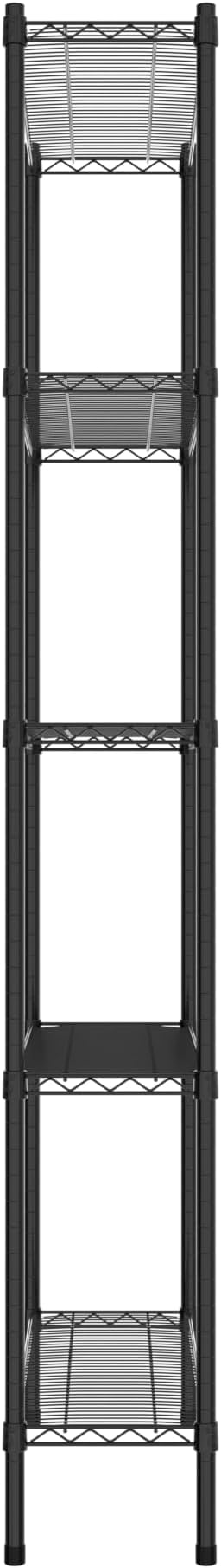 Commercial NSF Listed Black Epoxy Stationary Wire Shelving Kit 12" x 36" x 86", with 5 Shelves Perfect for Warehouse, Walk-in Refrigerator, Freezer, Grocery Store, Restaurant, Dishroom