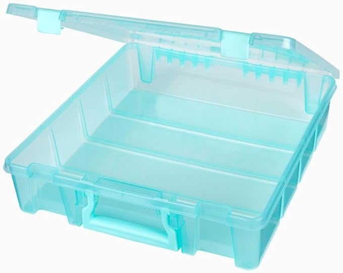 ArtBin 6955AA Super Satchel Compartment Box Clear Craft Organizer Storage Case - Aqua, Pack of 1