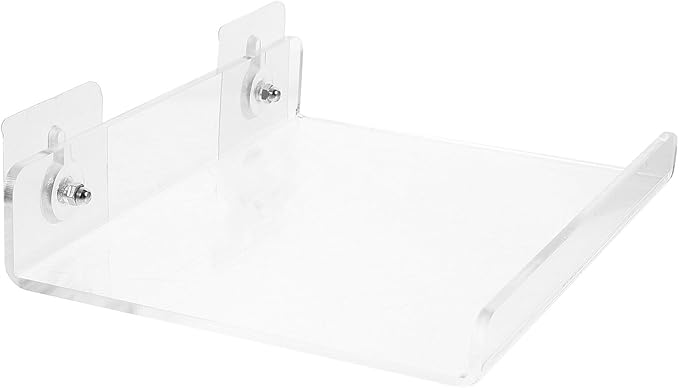Acrylic Floating Wall Hanging Shelf with No-Drill Adhesive Bathroom Storage Rack for Toiletries Reusable Organizer for Kitchen and Bathroom