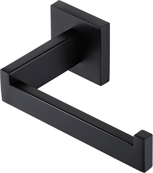 LANC Black Toilet Paper Holder, Bathroom Toilet Paper Roll Holder Wall Mounted for Bathroom Kitchen, Modern Matte Black TP Holder Dispenser Hangers Square SUS304 Stainless Steel, A8807MB